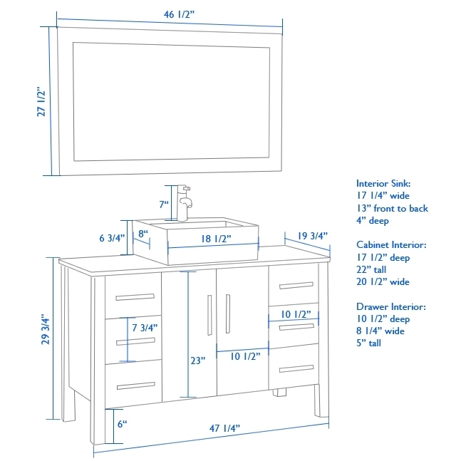 How High To Hang A Bathroom Mirror, Average Height For Bathroom Vanity